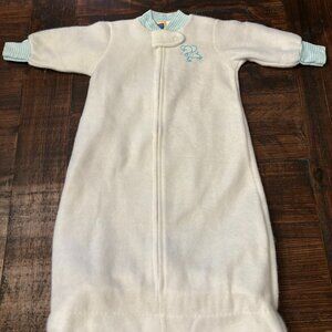 Vintage Carter's Baby White Fleece Bunting Bag Sleeper ~ 0-23Lb.